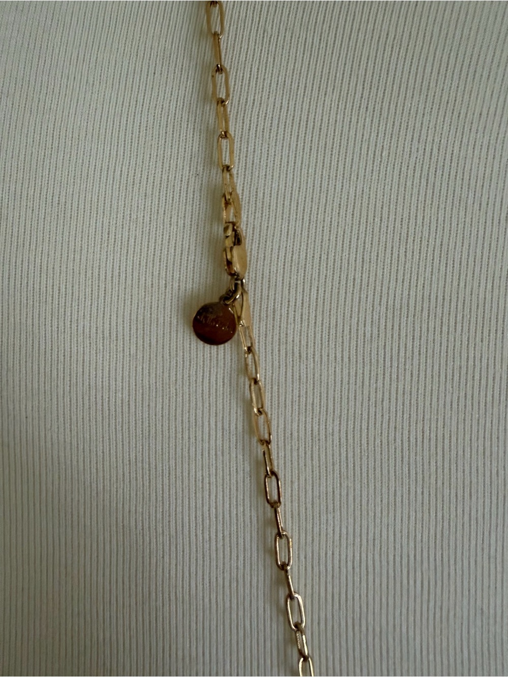 Stella & Dot Gold Long Necklace with Aqua Pendant - Picture 5 of 5